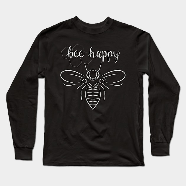 Bee happy white Long Sleeve T-Shirt by ngmx